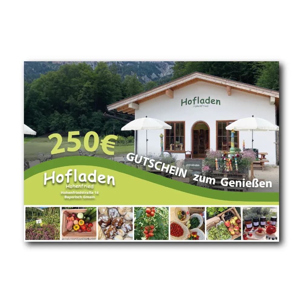 Hohenfried Gutschein Design
